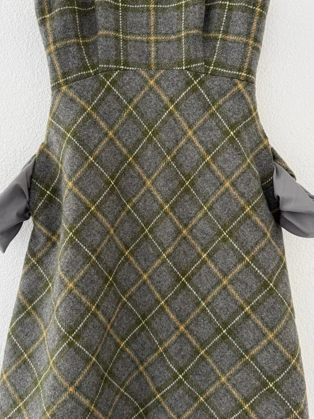 Banana Republic Plaid Wool Fringe Dress — Size 0